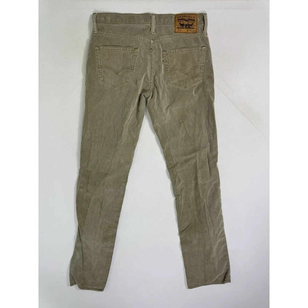 Levi's 511 Men's 30x32 (30x31.5) Corduroy Jeans Casual Beige Modern Work Casual